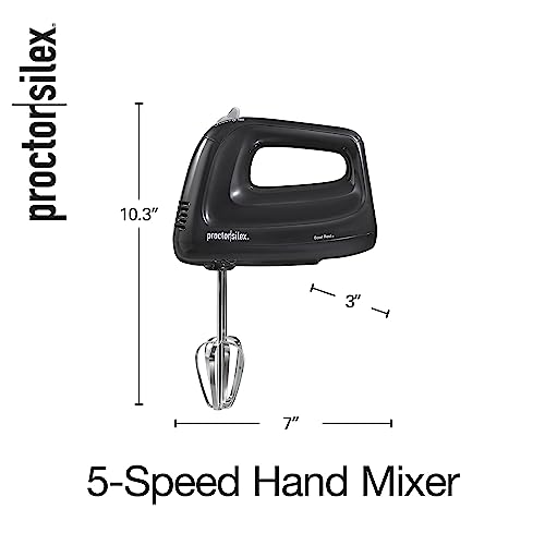 Compact Proctor Silex 5-Speed Hand Mixer, 215W Black