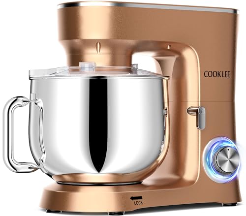 COOKLEE Stand Mixer, 9.5 Qt. 660W Champagne