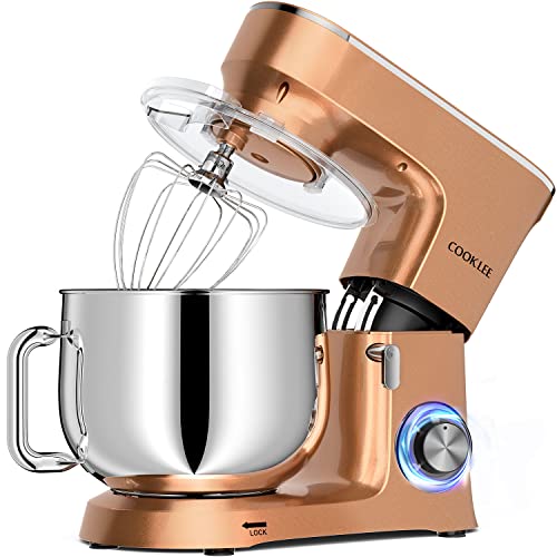 COOKLEE Stand Mixer, 9.5 Qt. 660W Champagne