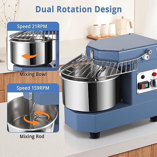Garvee 8Qt Commercial Dough Mixer, Dual Rotating 450W