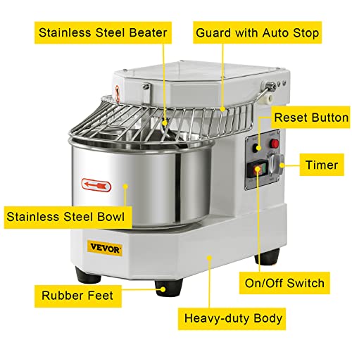 VEVOR Commercial Food Mixer - 8.5Qt, 450W Dual Rotating