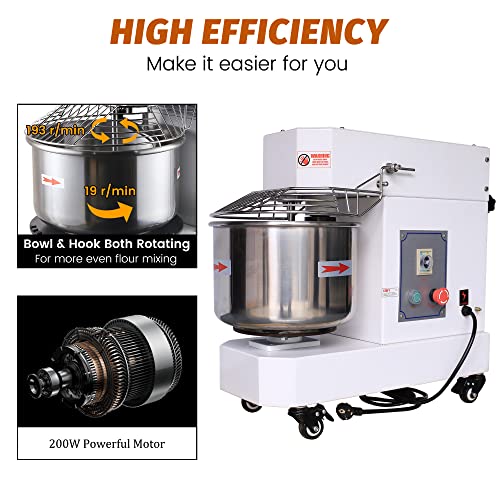 5 Qt Hakka Commercial Spiral Dough Mixer with Timer