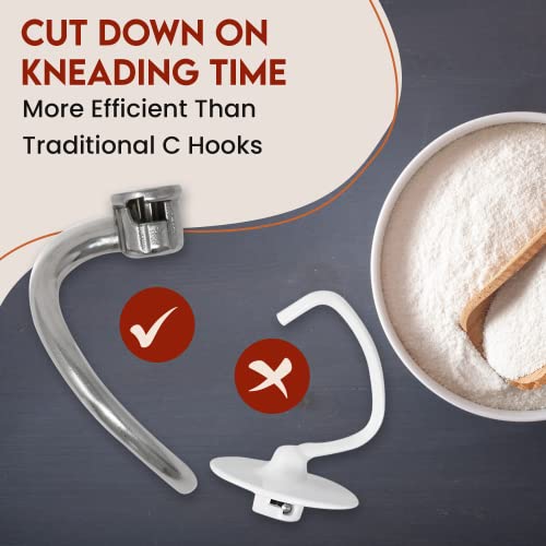 Levain & Co Stainless Steel Spiral Dough Hook