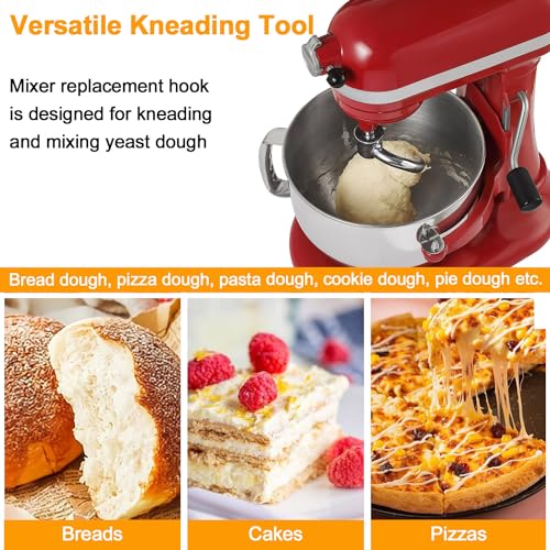 Lawenme 6 QT Stainless Steel Dough Hook for KitchenAid
