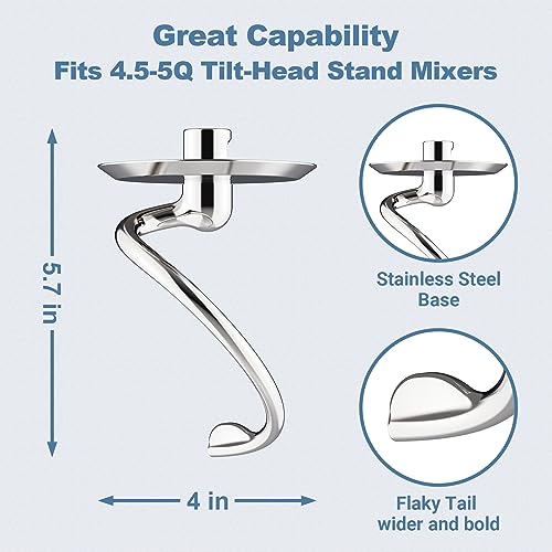 Kitchenaid Stand Mixer Spiral Dough Hook - Stainless Steel