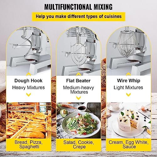 Commercial 30Qt Food Mixer with Timing Function