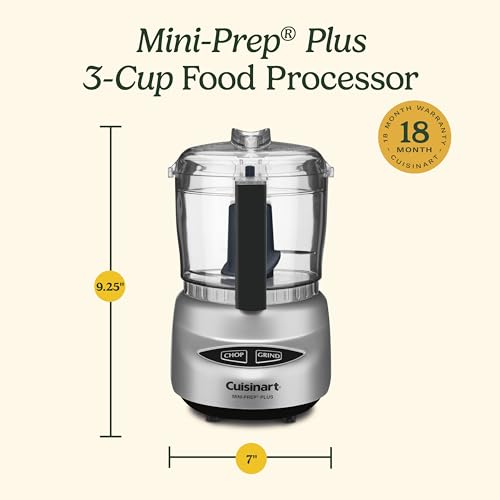 Cuisinart Mini-Prep Food Processor, 3 Cup, Brushed Chrome