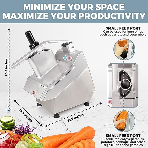 Tartle Kitchen Commercial Food Processor - 550W Vegetable Slicer