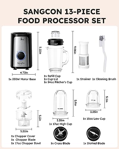 SANGCON 5 in 1 Blender and Food Processor Combo