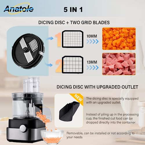 Anatole Commercial Food Processor 20-Cup Electric Vegetable Dicer