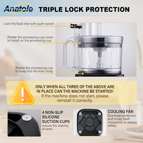 Anatole Commercial Food Processor 20-Cup Electric Vegetable Dicer