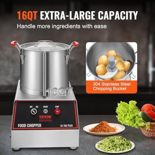 VEVOR 1400W Food Processor with 2 Extra Blades