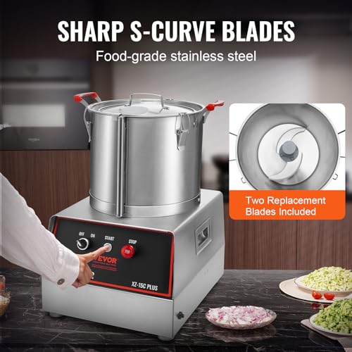 VEVOR 1400W Food Processor with 2 Extra Blades