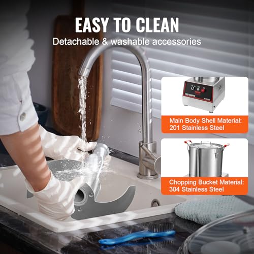 VEVOR 1400W Food Processor with 2 Extra Blades