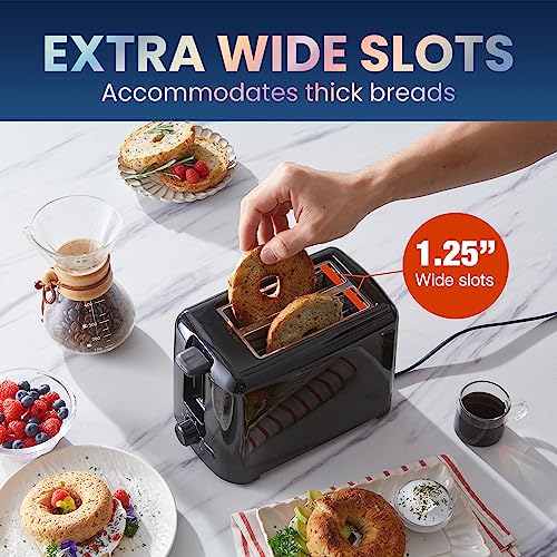 Elite Gourmet ECT1027B Cool Touch Toaster with 6 Temp Settings