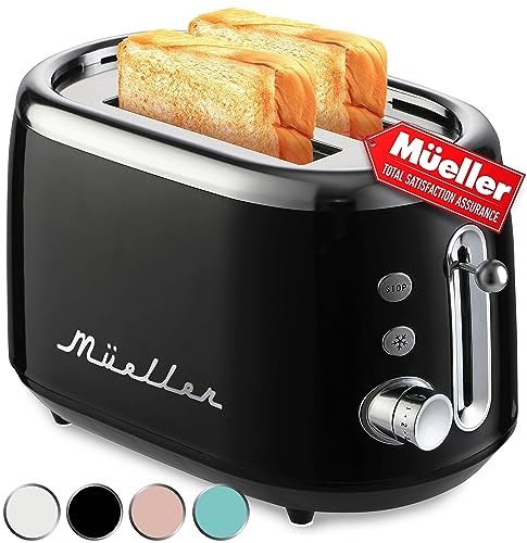 Mueller 2-Slice Retro Toaster: 7 Browning Levels, Stainless Steel