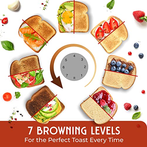 Mueller 2-Slice Retro Toaster: 7 Browning Levels, Stainless Steel