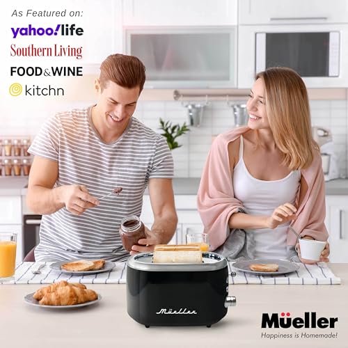 Mueller 2-Slice Retro Toaster: 7 Browning Levels, Stainless Steel