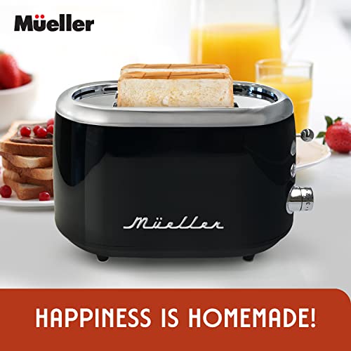 Mueller 2-Slice Retro Toaster: 7 Browning Levels, Stainless Steel