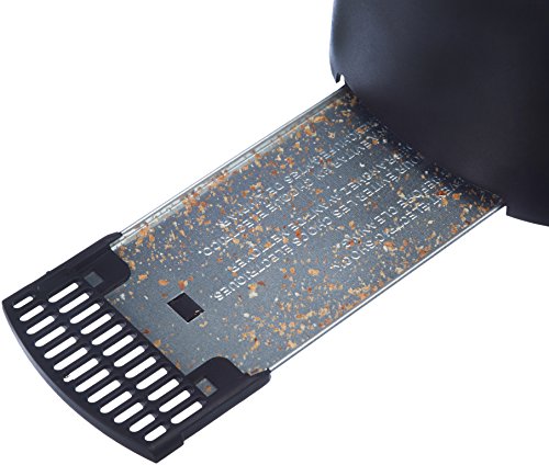 Amazon Basics 2-Slice Toaster - 6 Shade Settings, Black/Silver