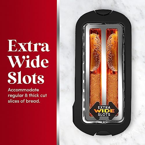 Elite Gourmet Long Slot 4 Slice Toaster, Stainless Steel
