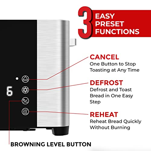 Mueller UltraToast Stainless Steel 4-Slice Toaster LED Display