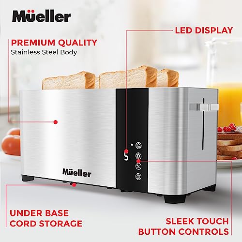 Mueller UltraToast Stainless Steel 4-Slice Toaster LED Display