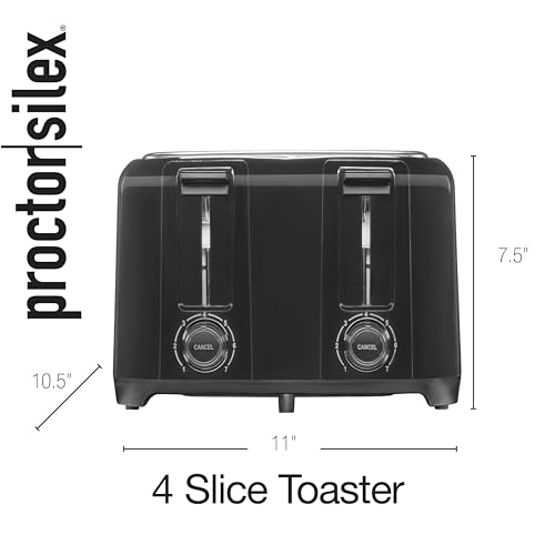 Proctor Silex 4 Slice Bagel Toaster, Cool-Touch, Black