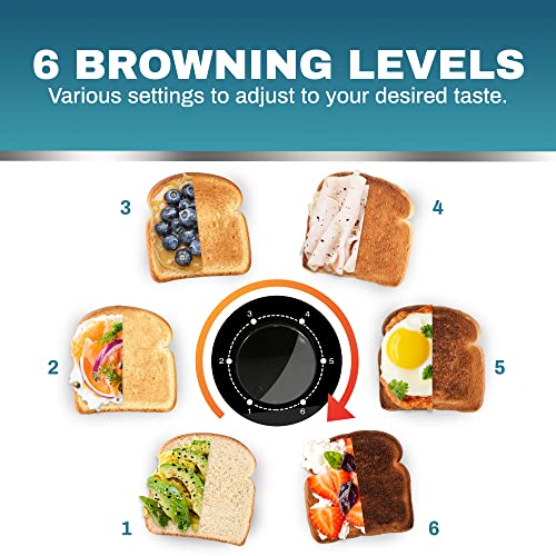 Elite Gourmet Long Slot 4 Slice Toaster Black