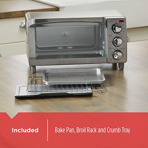 BLACK+DECKER 4-Slice Toaster Oven: Even Toast, 4 Functions