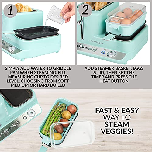 Nostalgia Retro 3-in-1 Breakfast Station: Toaster, Griddle, Egg Cooker