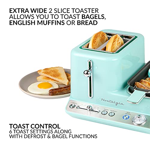 Nostalgia Retro 3-in-1 Breakfast Station: Toaster, Griddle, Egg Cooker