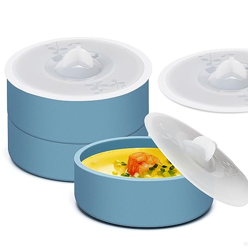 3 Silicone Egg Poaching Cups with Lids
