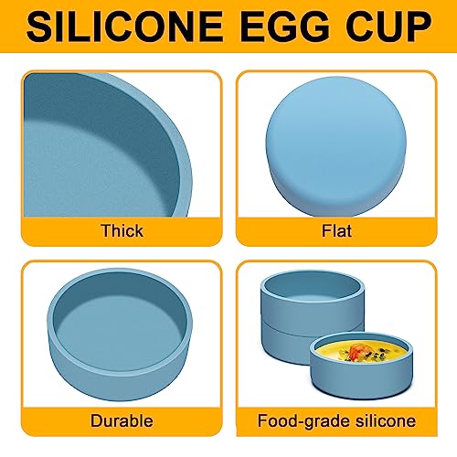 3 Silicone Egg Poaching Cups with Lids