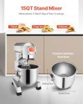 Happybuy 15Qt Commercial Food Mixer with Timing Function