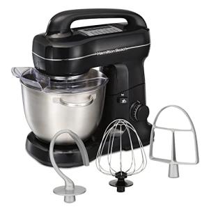Hamilton Beach 63391 Stand Mixer, Stainless Steel, Black