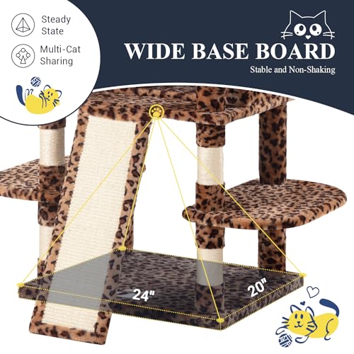68" Large Cat Tree with Condo and Scratching Post