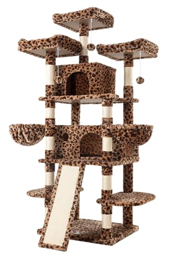 68" Large Cat Tree with Condo and Scratching Post