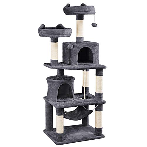 62.2" Cat Tree Tower Condo with Hammock & Perch