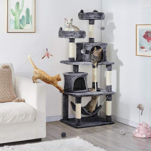 62.2" Cat Tree Tower Condo with Hammock & Perch