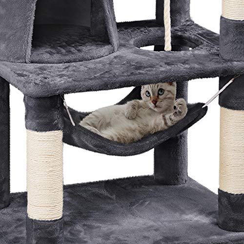 62.2" Cat Tree Tower Condo with Hammock & Perch