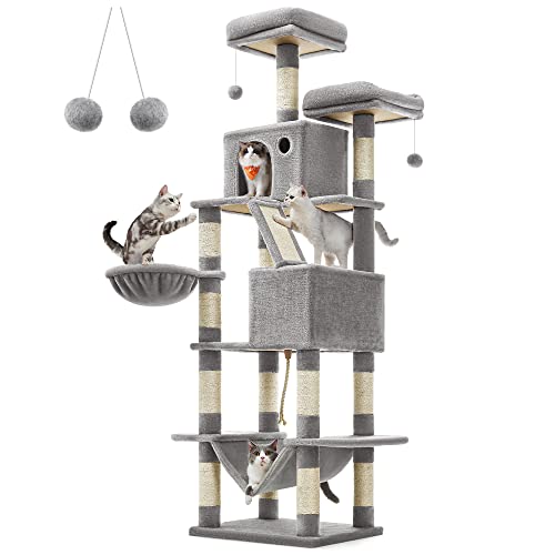 Large Multi-Level Cat Tower with Scratching Posts and Caves