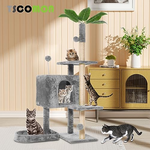 52" Green Leaf Cat Tree Tower for Indoor Cats