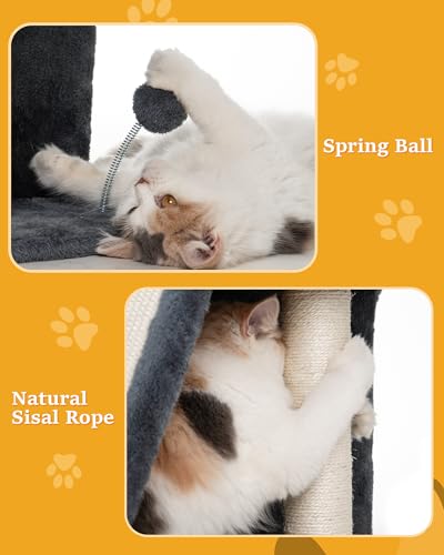 Aechonow Large Cat Tree Tower with Cozy Platform