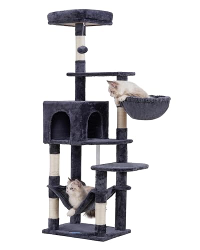 Hey-brother Cat Tree with Large Hammock, Multi-Level Cat Tower