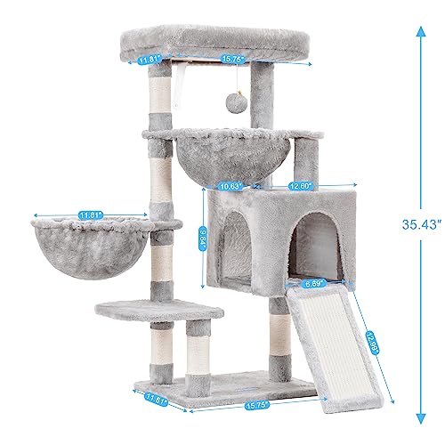 Hey-brother Cat Tree with Large Padded Bed