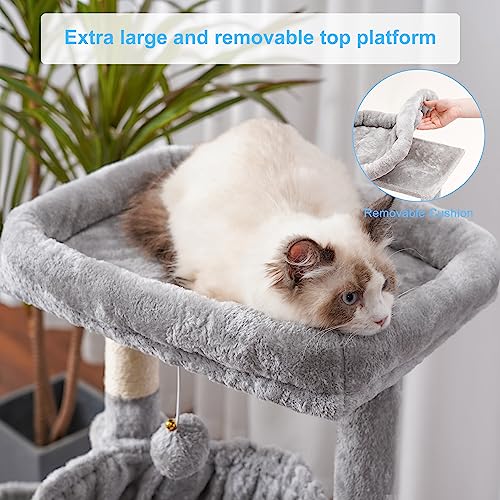 Hey-brother Cat Tree with Large Padded Bed