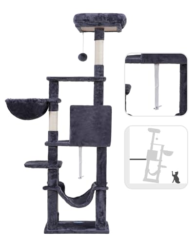 Hey-brother Cat Tree with Large Hammock, Multi-Level Cat Tower