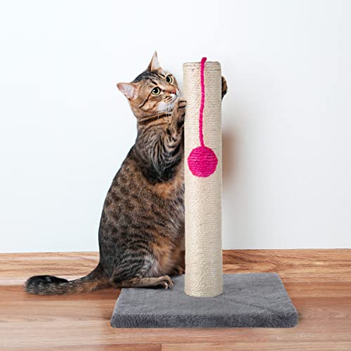 17" Sisal Rope Cat Scratching Post with Toy Ball