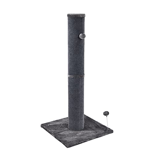 Cat Craft Bobcat Cat Scratching Post for Indoor Cats, Tall Cat Scratch Post, Carpet Cat Scratching Post with Replaceable Toys, Sturdy Base, Large, Gray